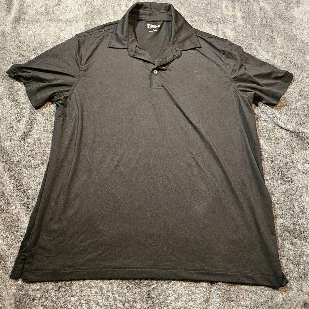 PGA TOUR Men’s Black Performance Golf Polo Shirt Size Large Short Sleeve